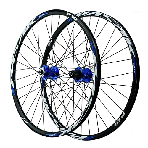 Mountain Bike Wheel : Wheelset 26 Inch 27.5" 29er Quick Release Disc Brake 24H Double Wall Rim Wheels Suitable 7-11 Speed Cassette Mountain Bike Wheelset (Blue 29 inch)