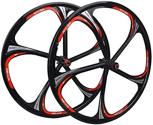 Mountain Bike Wheel : ZQN MTB Wheelset, 26 Inch Bike Front Rear Wheel, Magnesium Alloy Rim Palin Bearing Quick Release Disc Brake 8 9 10 Speed Card Hub, Black