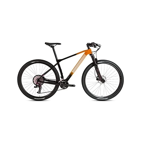 Vélo de montagnes : IEASEzxc Bicycle Carbon Fiber Quick Release Mountain Bike Shift Bike Trail Bike (Color : Orange, Size : S)