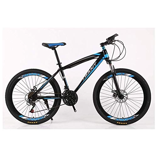 Vélo de montagnes : MOZUSA Sports de Plein air VTT / Unisex Bicyclettes 26 « » Roue légère HighCarbon Cadre en Acier 2130 Frein à Disque Shimano délais, 26" (Color : Blue, Size : 24 Speed)