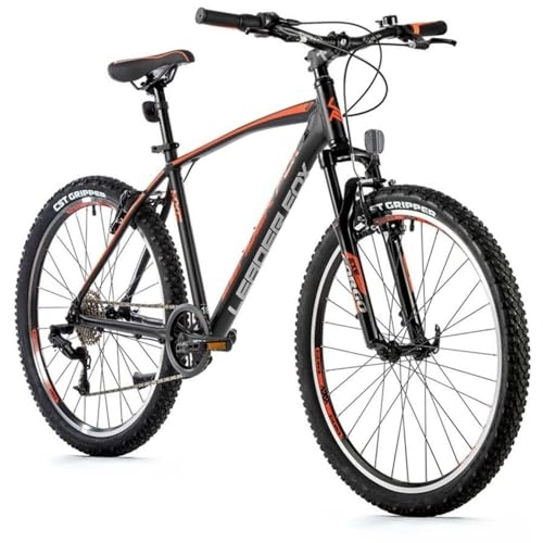 Vélo de montagnes : Velo Musculaire VTT 26 Leader Fox MXC 2023 Homme Noir Mat-Orange 8V Cadre 16 Pouces (Taille Adulte 160 à 168 cm)