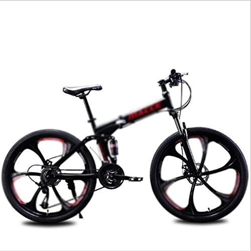 Vélos de montagne pliant : HESND zxc Vélos pour adultes VTT non pliable 66 cm frein à disque double matériau en alliage d'aluminium adapté pour les hommes (couleur : noir)