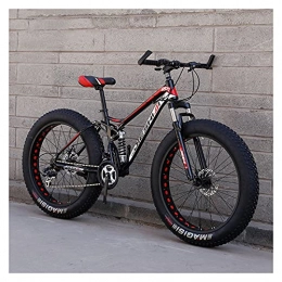 LHQ-HQ Fat Tyre Mountain Bike 24"Ruota Fat Tire Mountain Bike 4" Pneumatici Larghi Shimano 24 velocità Bici per Adulti Dual Disc Brake Bicicletta A Doppia Sospensione per Teenager, F