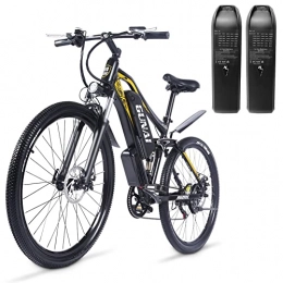 Vikzche Q Mountain bike elettriches Bici elettrica 27, 5 pollici con DUE 48V / 17Ah batteria al litio rimovibile, sospensione completa, Shimano 7-Speed City E-bike GUNAI M60