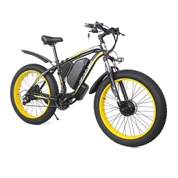 Teanyotink Mountain bike elettriches Bicicletta elettrica da 26 pollici, 3 modalità di guida, elettrica / supporto / ciclismo, con batteria rimovibile da 48 V, 17, 5 Ah, durata della bicicletta elettrica 55-70 km (giallo)