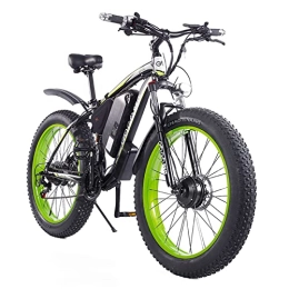 Teanyotink Mountain bike elettriches Bicicletta elettrica da 26 pollici, 3 modalità di guida, elettrica / supporto / ciclismo, con batteria rimovibile da 48 V, 17, 5 Ah, resistenza della bicicletta elettrica 55-70 km (verde)