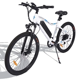 Fafrees Mountain bike elettriches Bicicletta elettrica-Fafrees Mountain Bike Elettrica con Batteria Rimovibile 250W 36V, Bicicletta Elettrica Sospensione Completa, Bicicletta Elettrica Adulti 3 Modalità e 21 Velocità, Per Adulto, Bianco