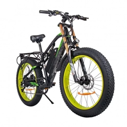 HMEI Mountain bike elettriches HMEI Bicicletta elettrica Pieghevole Bici elettrica per Adulti 26'' Ebike con Motore 1000W, Mountain Bike elettrica 27MPH, Batteria Rimovibile 48V / 17Ah, Cambio a 9 velocità (Colore : Black-Green)