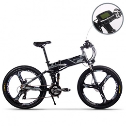 JIMAI rt-860 uomo bici elettrica pieghevole, mountain ibrida MTB bicicletta doppia sospensione, 250 W, 36 V, 21 velocit, con piede bici pompa ad aria, set di attrezzi, One Piece utensile di montaggio