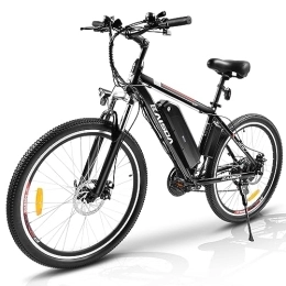 KAISDA Mountain bike elettriches KAISDA Bicicletta Elettrica K26M 26", Mountain Bike Elettrica per Uomo / Donna, Con Batteria rimovibile da 36 V / 12.5 Ah, Cambio Shimano - 21 Velocità, E-Mountain Bike fino a 40-75 KM