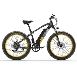 Kinsella Mountain bike elettriches Kinsella XC4000 Bici elettrica Fat Tire: trasmissione a 7 velocità, display LED intelligente, freno a disco meccanico, batteria al litio rimovibile 48V x 17, 5Ah. (giallo)