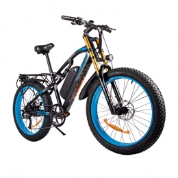 LIU Mountain bike elettriches LIU Bici elettrica per Adulti 26'' Ebike con Motore 1000W, Mountain Bike elettrica 27MPH, Batteria Rimovibile 48V / 17Ah, Cambio a 9 velocità (Colore : Black-Blue)