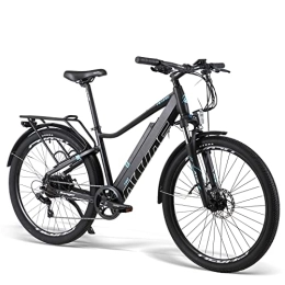 TAOCI Mountain bike elettriches TAOCI bici elettrica, bicicletta elettrica da 27, 5 pollici per pendolari con batteria rimovibile da 36 V 12, 5 Ah, motore BAFANG, freno a doppio disco Shimano a 7 velocità, e-MTB per uomo e donna (A)