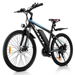 Vivi Mountain bike elettriches VIVI 26" Mountain Bike elettrica da 26" 350W 36V 36V 10.4Ah Batteria rimovibile Commuter Bike 25MPH 21 Speed Gears E-Bike per adulti (BLU)