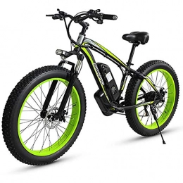 WXX Mountain bike elettriches WXX Adulti Fat Tire MTB Elettrica, Lega di Alluminio da 26 Pollici off Road Bikes Neve 350W 48V 15AH al Litio della Batteria della Bicicletta Ebike 27 Costi 4.0 Ampia Rotella Ciclomotori, Verde