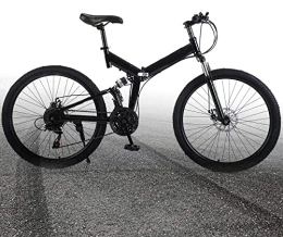 Fetcoi Bici Bicicletta pieghevole da campeggio, 26 pollici, 21 marce, colore nero, peso di carico 150 kg, altezza seduta regolabile