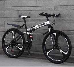 SXXYTCWL Bici Biciclette pieghevoli in mountain bike, 26 pollici 27-velocità doppio disco freno a sospensione integrale antiscivolo, telaio in alluminio leggero, forcella a sospensione, bianco, B 7-2 jianyou