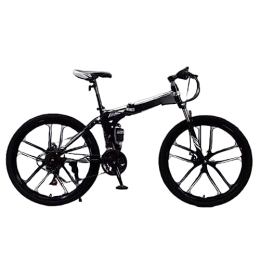 DADHI Bici DADHI Mountain bike pieghevole da 26 pollici, bici da trail con cambio in acciaio, montaggio facile, adatta per adolescenti e adulti (black silver 24 speed)
