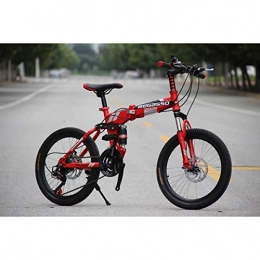 Dapang Klappbares Mountainbike, 20"Zoll Stahlrahmen, 21-Gang-Kotflügel vorne und hinten, mechanische Bremse vorne und hinten,Red