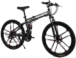 LPKK Mountain Bike pieghevoles Lega di Alluminio Bicicletta Pieghevole Telaio Freni Freni Idraulici Bicicleta Mountain Bike Donna di 21 / 24 / 27speed (10 Knife Wheel) 0814 (Color : 26 inch, Size : 27 Speed)