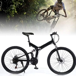 Futchoy Bici Mountain bike in acciaio al carbonio, telaio pieghevole da 26", con sospensioni totali, in acciaio al carbonio, per adulti