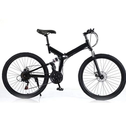 SHZICMY Bici Mountain bike pieghevole da 26", per campeggio, MTB, pieghevole, a 21 marce, per adulti, anteriore e posteriore con freno a V