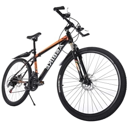 Genérico Bici 26in Bicycle 21 Speed Carbon Steel Mountain Bike Full Suspension MTB (Black, One Size)