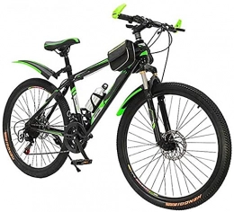 WQFJHKJDS Bici Biciclette da uomo e da donna in mountain bike, 20, 24 e 26 pollici, 21-27 ingranaggi a velocità, telaio in acciaio al carbonio, doppia sospensione, blu, verde e rosso (colore: verde, dimensione: 20)