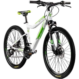 Galano Bici Galano GX-26 - Mountain bike Hardtail da 26", per donna / ragazzo, 44 cm, colore: Bianco / Verde