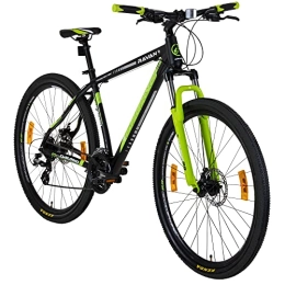 Galano Bici Galano Mountainbike 29 pollici Hardtail MTB Bicicletta Ravan 24 marce Bike 3 colori (nero / verde, 48 cm)