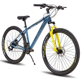 ivil  HILAND Bicicleta de Montaña de Aluminio 29 Pulgadas Shimano 16 Velocidades, Bicicletas de Trail Con Freno de Disco Hidráulico, Horquilla Delantera Lock-Out y Suspensión Delantera, Azul