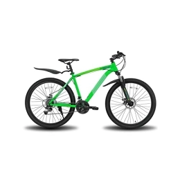 IEASE Bici IEASEzxc Bicycle 3 Color 21 Speed 26 / 27.5 Inch Steel Suspension Fork Disc Brake Mountain Bike Mountain Bike (Color : Green, Size : S)