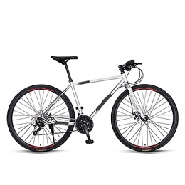 WXXMZY Mountain Bike WXXMZY Mountain Bike 700C Unisex, Mountain Bike da Città A 27 velocità per Adulti E Adolescenti, Mountain Bike con Forcella Ammortizzata in Acciaio al Carbonio (Color : Silver)