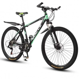 WXXMZY Mountain Bike WXXMZY Mountain Bike, Mountain Bike da 26 Pollici per Adulti da Uomo E da Donna, Telaio in Acciaio al Carbonio Leggero (Color : Green, Size : 21 Speed)