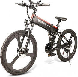 Hvoz Bicicleta de Montaña, Plegable Bicicleta de Montaña Bicicleta Eléctrica 26 Inch 350W Motor Brushless 48V Portátil para Exterior - Negro