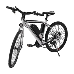 Bazargame Bicicletas de montaña eléctrica Bicicleta eléctrica de 26 pulgadas LCD Ebike Bicicleta de montaña eléctrica E-Bike urbana para adulto hombre mujer MTB batería eléctrica con cargador (26"blanco sin asiento trasero)