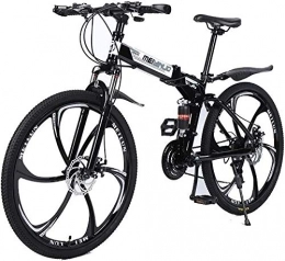 LPKK Bicicletas de montaña plegables 30 Adultos velocidad de bicicletas de montaña, bicicletas de MTB acero Estudiante doble del disco de freno de bicicleta plegable de alto contenido de carbono de bicicletas Hombres Mujeres al aire libr