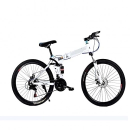HUAQINEI Bicicletas de montaña plegables Bicicleta de acero con alto contenido de carbono para adultos, bicicleta de montaña de velocidad variable, 26 pulgadas, doble absorción de impactos, bicicleta plegable de carretera a campo traviesa