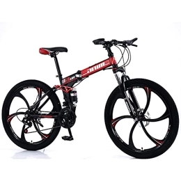 MTTKTTBD Bicicleta Bicicleta de montaña Bicicleta Plegable Acero Alto Carbono 21 Velocidades / 24 Velocidades / 27 Velocidades / 30 Velocidades Rueda Bicicleta Plegable de Doble suspensión B, 30 Speed