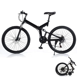 Futchoy Bicicleta Bicicleta de montaña plegable de 26 pulgadas bicicleta de montaña plegable 21 velocidades MTB plegable plegable bicicleta de suspensión completa marco de acero al carbono