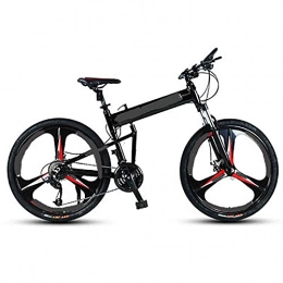 WXXMZY Bicicletas de montaña plegables Bicicleta De Montaña Plegable De Aleación De Aluminio De 24 Pulgadas Y 30 Velocidades, Bicicleta De Montaña De Suspensión Completa Para Adultos, Bicicleta De Montaña Todoterreno De Doble Disco (varios