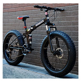 LHQ-HQ Bicicleta Bicicleta De Montaña Plegable Fat Tire Rueda De 24 "Neumáticos De 4" De Ancho Bicicleta Para Adultos Con Freno De Disco Doble De Doble Suspensión De 27 Velocidades Para Una Altura De 5.3-5.9 Pies, C