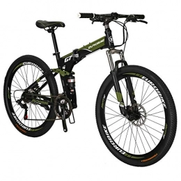 EUROBIKE Bicicletas de montaña plegables Eurobike Bicicleta de montaña plegable 27.5 pulgadas para hombres y mujeres 17 pulgadas marco adulto bicicleta (verde)