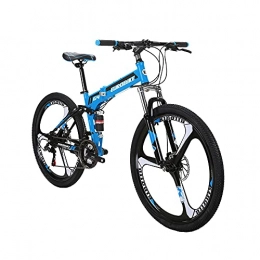 EUROBIKE Bicicletas de montaña plegables Eurobike G4 26 "bicicletas plegables Mag rueda bicicletas de montaña para adultos azul