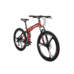 EUROBIKE Bicicletas de montaña plegables Eurobike G4 26 "bicicletas plegables Mag rueda bicicletas de montaña para adultos rojo