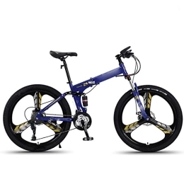 FAXIOAWA Bicicletas de montaña plegables FAXIOAWA Bicicleta de montaña de 26 Pulgadas, Bicicleta Plegable para Estudiantes, Bicicletas Todoterreno de Velocidad Variable Que absorben los Golpes (Velocidad Azul 30)
