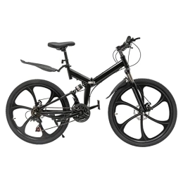 Futchoy Bicicleta Futchoy Bicicleta de montaña plegable de 26 pulgadas, 21 velocidades, doble disco, frenos de disco