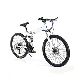 HUAQINEI Bicicletas de montaña plegables HUAQINEI Bicicleta de montaña de Velocidad Variable para Adultos de Acero con Alto Contenido de Carbono Bicicleta Plegable de Carretera de Cross-Country con Doble absorción de Impactos de 26 Pulgadas