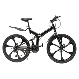 Kaibrite Bicicletas de montaña plegables Kaibrite Bicicleta de montaña plegable de 26 pulgadas de 21 velocidades de doble disco frenos bicicleta de acero de alto carbono bicicleta MTB unisex