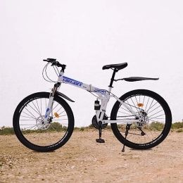 LOYEMAADE Bicicleta de montaña plegable de 26 pulgadas de 21 velocidades MTB bicicleta de montaña para hombres y jóvenes,Frenos de disco dobles,Bicicleta para adultos